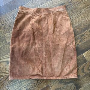 Vintage 90s Brown Copper Suede Skirt